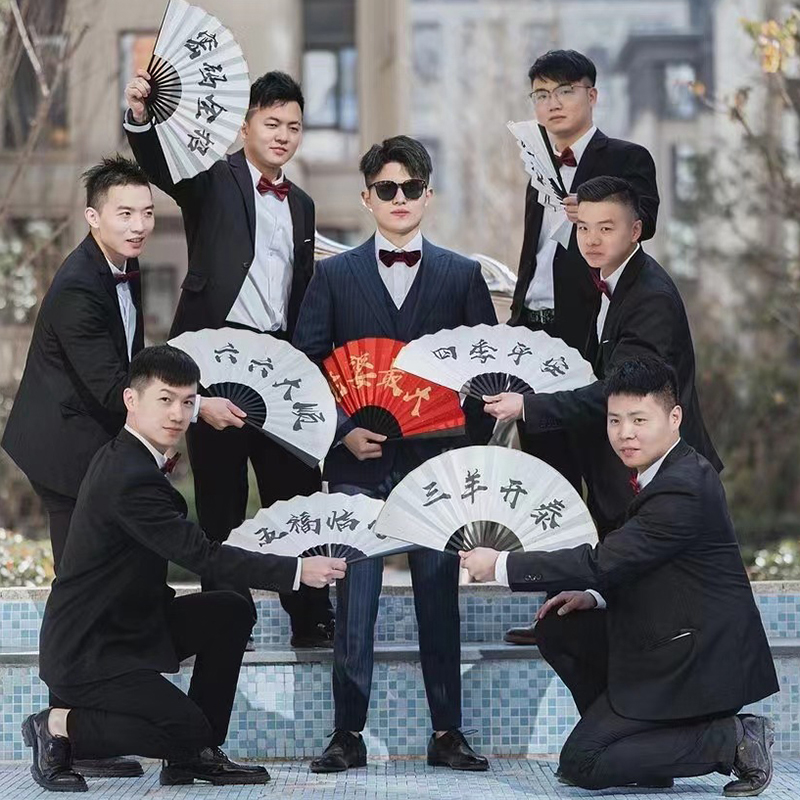 Bridegroom's clothing group winter Western-style suit men's big code gown New Lang West suit waistcoat three-piece suit-Taobao