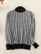 Fashion Women Sweaters 2023 New Autumn Winter Houndstooth