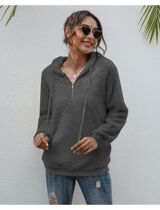 Autumn and Winter Fleece Hoodie solid color Harajuku