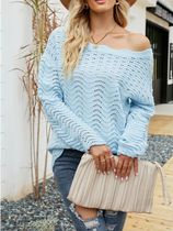 Sexy Slash-neck Sweaters for Women New Casual Oblique