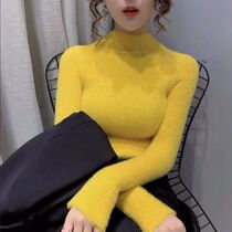 Knitted High Neck Women Shirt Autumn Winter Vintage Edition