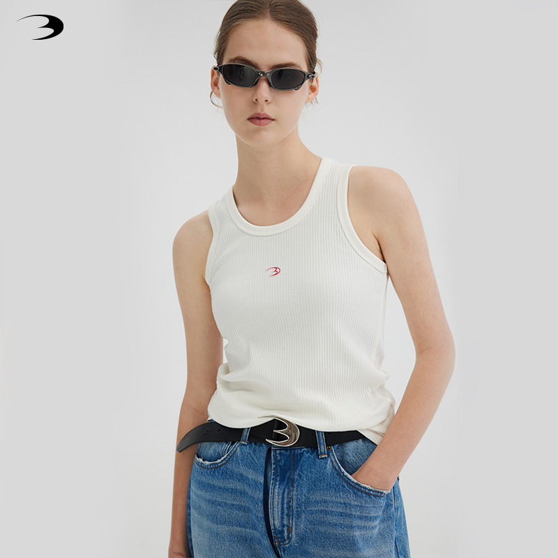 Xiao Yuliang Amber's Same Style Freo3N Versatile Waistcoat Vest Embroidered Logo Skin-Friendly Top Knitted Vest