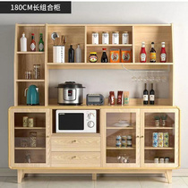 Sideboard dining table integrated solid wood modern simple tea cabinet household cupboard wine cabinet multi-functional wall combination cabinet