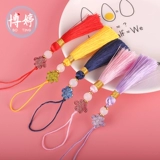 Изысканный аксессуар из белого нефрита, USB-флеш-накопитель, мобильный телефон, защитный чехол с кисточками