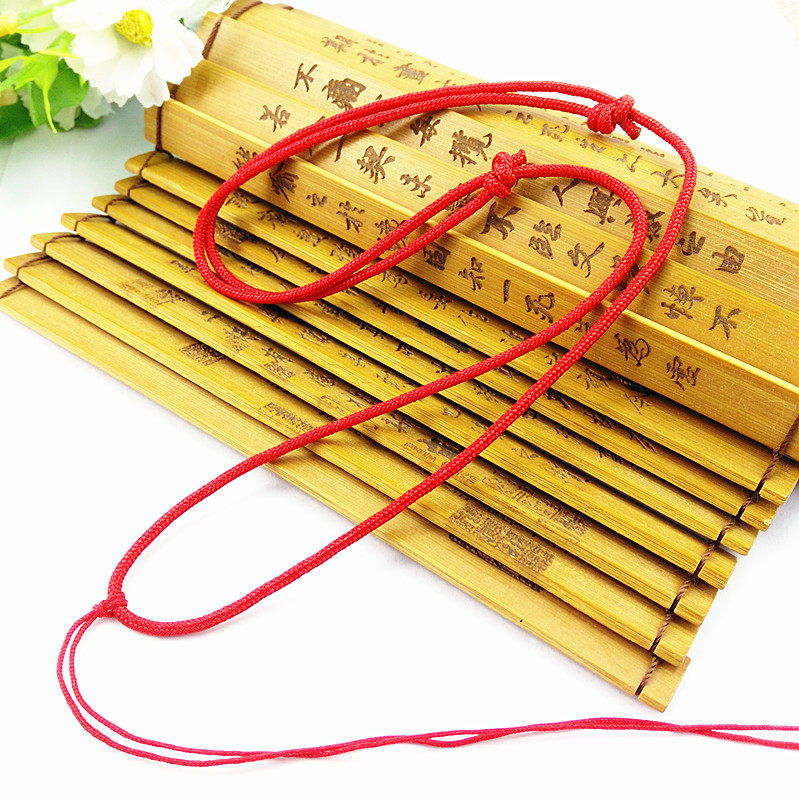 Thick 1 5MM beadless necklace Necklace braided rope pure handmade braided rope boutique Gold and silver jade pendant lanyard