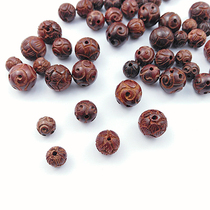 Blood sandalwood Lotus beads DIY bracelet Buddha beads hand-carved scattered beads Wen play beads bracelet bracelet accessories materials