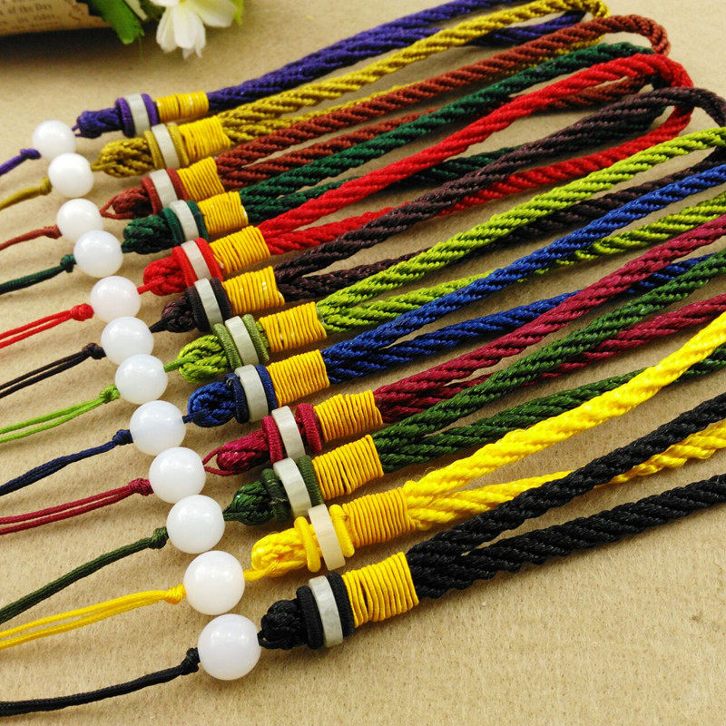 Glass bead handle rope put piece rope diy hand-woven pendant rope pendant lanyard Bodhi ancient text play lanyard