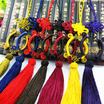 Chinese knot shelf ice silk tassel tassel set hand-woven car ice silk tassel car hanging tassel tassel