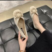 Summer single shoes women 2021 new French style fashion women shoes non-slip abrasion resistant sole fairy Jane about 100 hitch bottom shoes