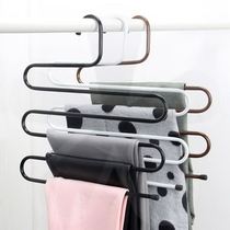 Mens bedroom Divine Instrumental S Type Pants Rack Home Multilayer Stainless Steel Pants Hanger Multifunction Pants Hanger accommodating rack