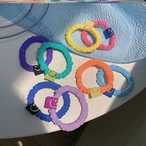 Boyfriend Little Leather Gluten not Leer Girl Colour Macaron Smiling Face Hair Circles East Large Door Folds Fine Large Intestine Hair Rope