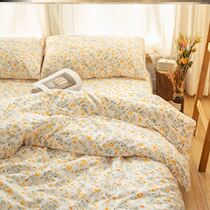 Wedding Bed Linen Single Pieces All Season Universal Dormitory All-cotton Fresh Day Series Broken Flowers Four Pieces Home Double Washable