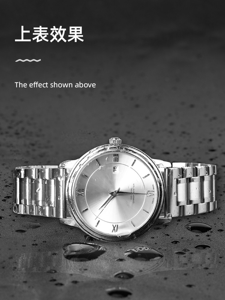 Suitable for Longines Watch Straps, Steel Strap, Original Model L2 Master Military Flag L4 Jialan Magnificent Men's and Women's Watch Strap with Butterfly Clasp