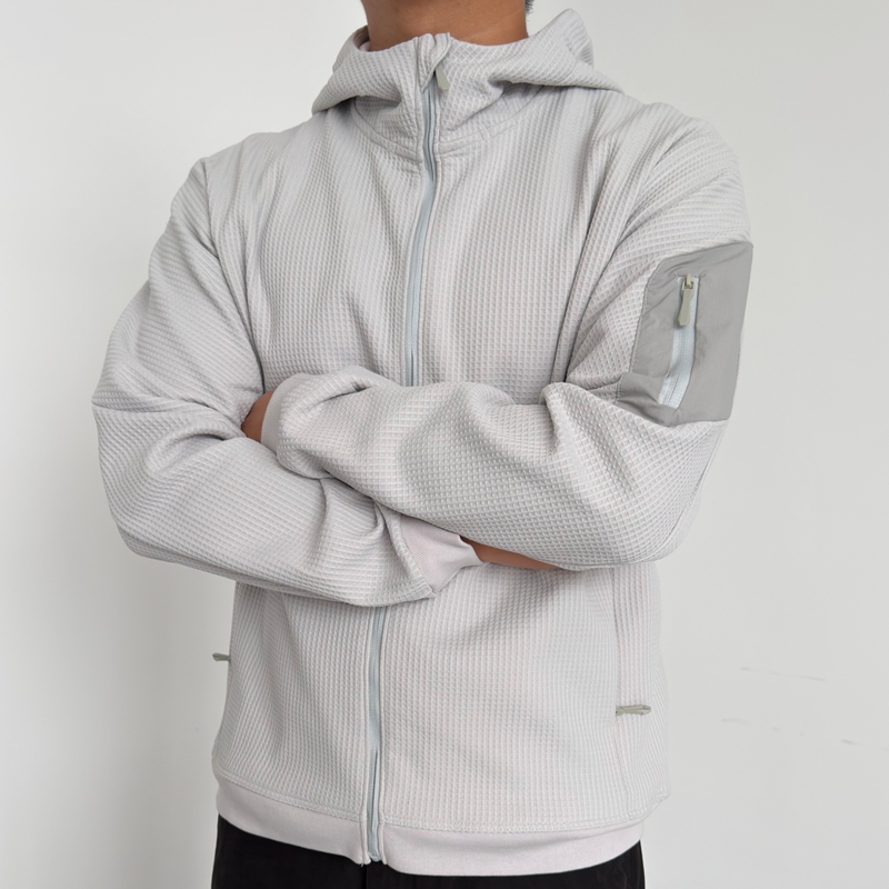 Grozny Waffle Olera Zipper Cardigan Outdoor Sports Casual Loose Commuter Jacket Men's Spring and Autumn