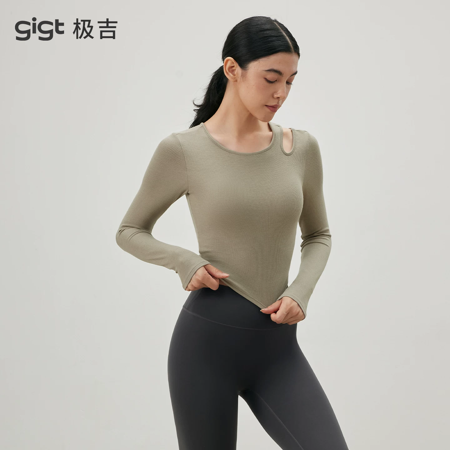Коллекция женской одежды для йоги Jiji Yunwei 2024 новая fitness топы облегающий покрой топлистый длинный рукав спортодежда