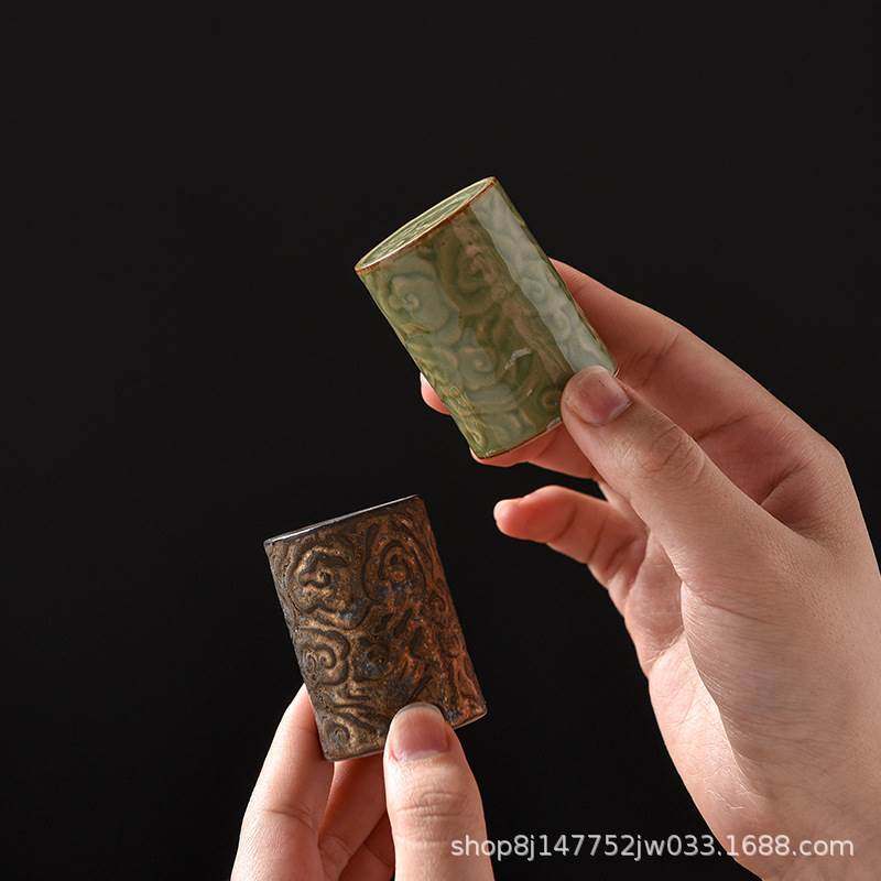 Tohold pen holder ceramic lid Chopstick Rack Tea Cup Cushion Retro Tea Cup Insulation Mat Calligraphy Items Day Style Tea Duct Accessories-Taobao