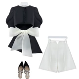 Комплект, пиджак классического кроя, костюм, шорты, популярно в интернете, по фигуре