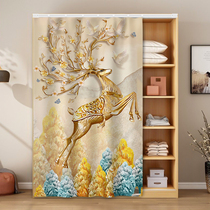 Light Extravagant Cabinet Shade of curtain Curtain Wardrobe Dust-proof Ugly Curtain DOOR CURTAIN FREE OF PUNCH SLIDE RAIL SHOE RACK SHOES CABINET PULL CORD.