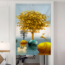 Modern light and luxurious door curtain partition curtain free from punching bedroom half-curtain entry into the house Closed Aisle Cloth Art Hanging Curtain Toilet Curtain