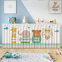 Kindergarten Cupboard Shelter Curtain Cartoon Children Door Curtain Cloth Curtain-Free Water Glass Shelf Dust-Proof Curtain Toy Cabinet Curtain