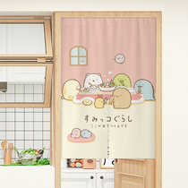 Cartoon Cute Door Curtain Partition Curtain 2022 New Perforated Bedroom Fabric Curtain toilet Toilet Half Curtain short curtain
