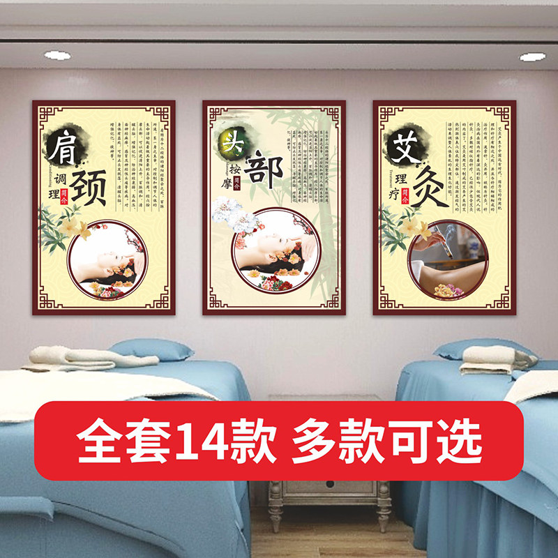 Massage Wellness Museum Poster Wall Stickup Publicity Painting Pushback Advertising Stickers Kt Board Customized Cupping Moxibustion Scraping-Taobao