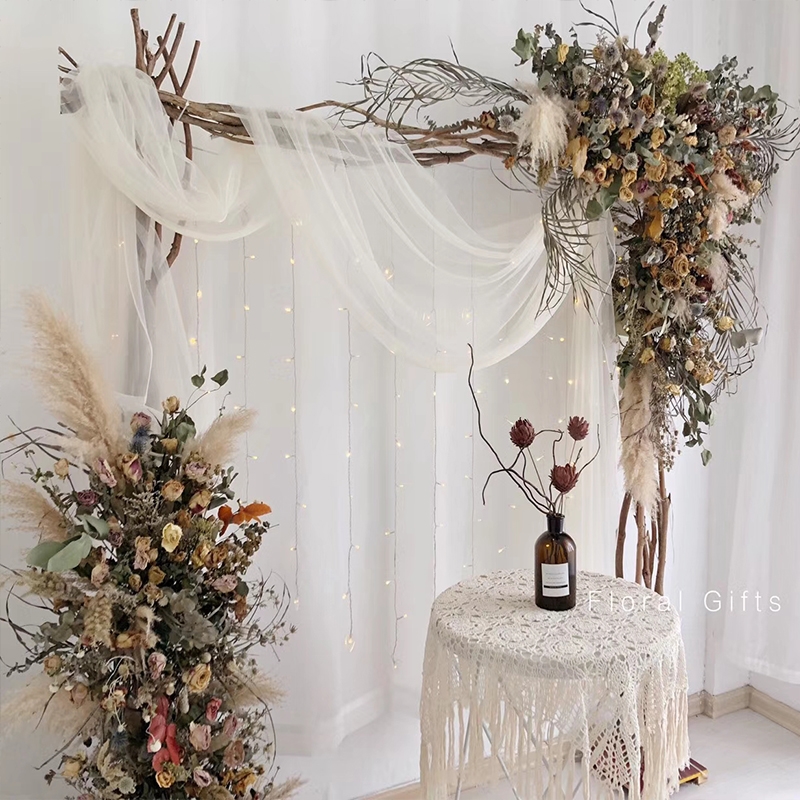 Arch Wedding Celebration Floral Scene Arrangement Floral Fake Floral Sensual Lawn Wedding Stage Decorative Swing to open