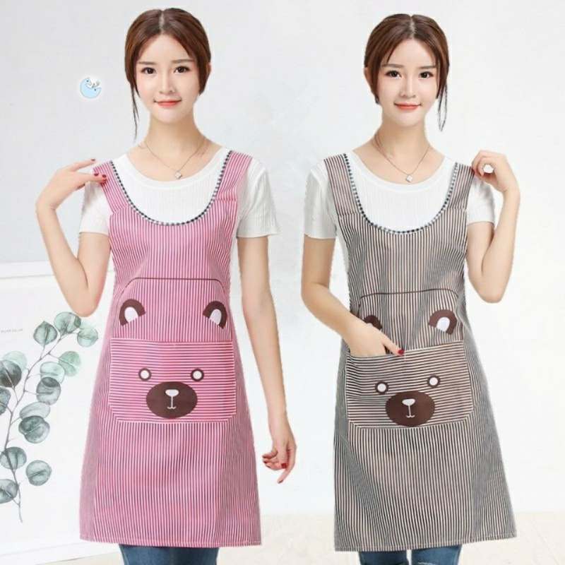 Korean version Summer thin section Skirt Women's Hood anti-fouling anti-oil kitchen Anti-wearing workwear Waistline Waistline Apron Hood