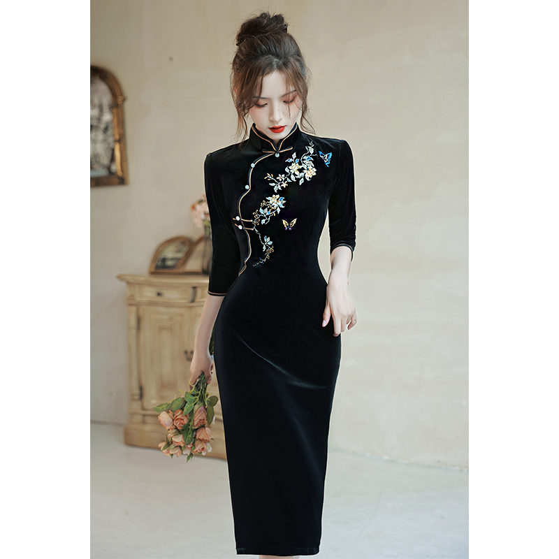  XL+Black BJS2230 velvet black (110cm long)  