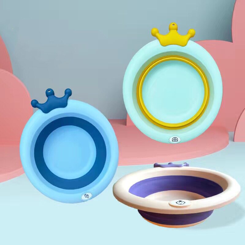 Manufacturer Direct Marketing Infant Folding Washbasin Baby Plastic Washbasin Child Silicone Washbasin Upgrade Thickened Basin