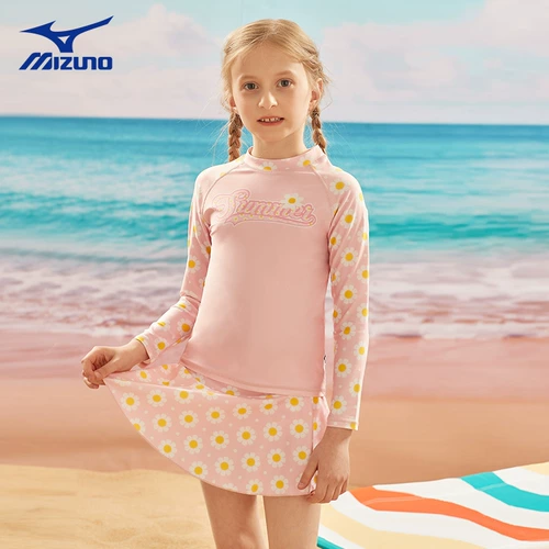 Mizuno, детский раздельный мультяшный милый купальник, подходит для подростков, защита от солнца