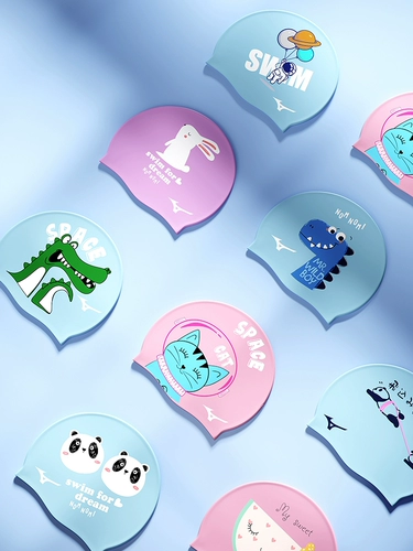 Mizuno, водонепроницаемая мультяшная плавательная шапочка