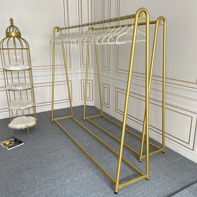 Clothing store display stand floor-to-ceiling women's shelves gold hanging hanger display combination storefront side hanging special shelves