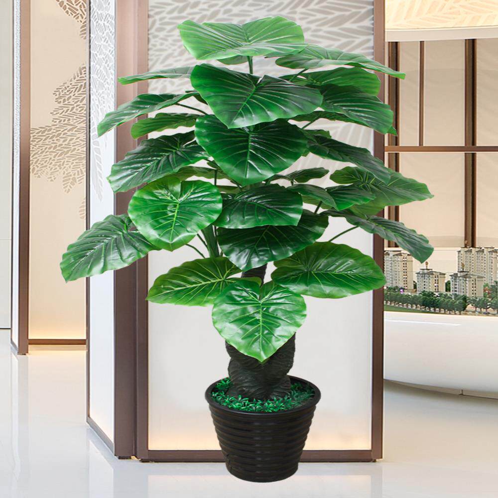 Simulation plant bonsai anti-real flower living room flower fake tree decoration indoor decoration large green plant dripping Guanyin potted plant - Taobao