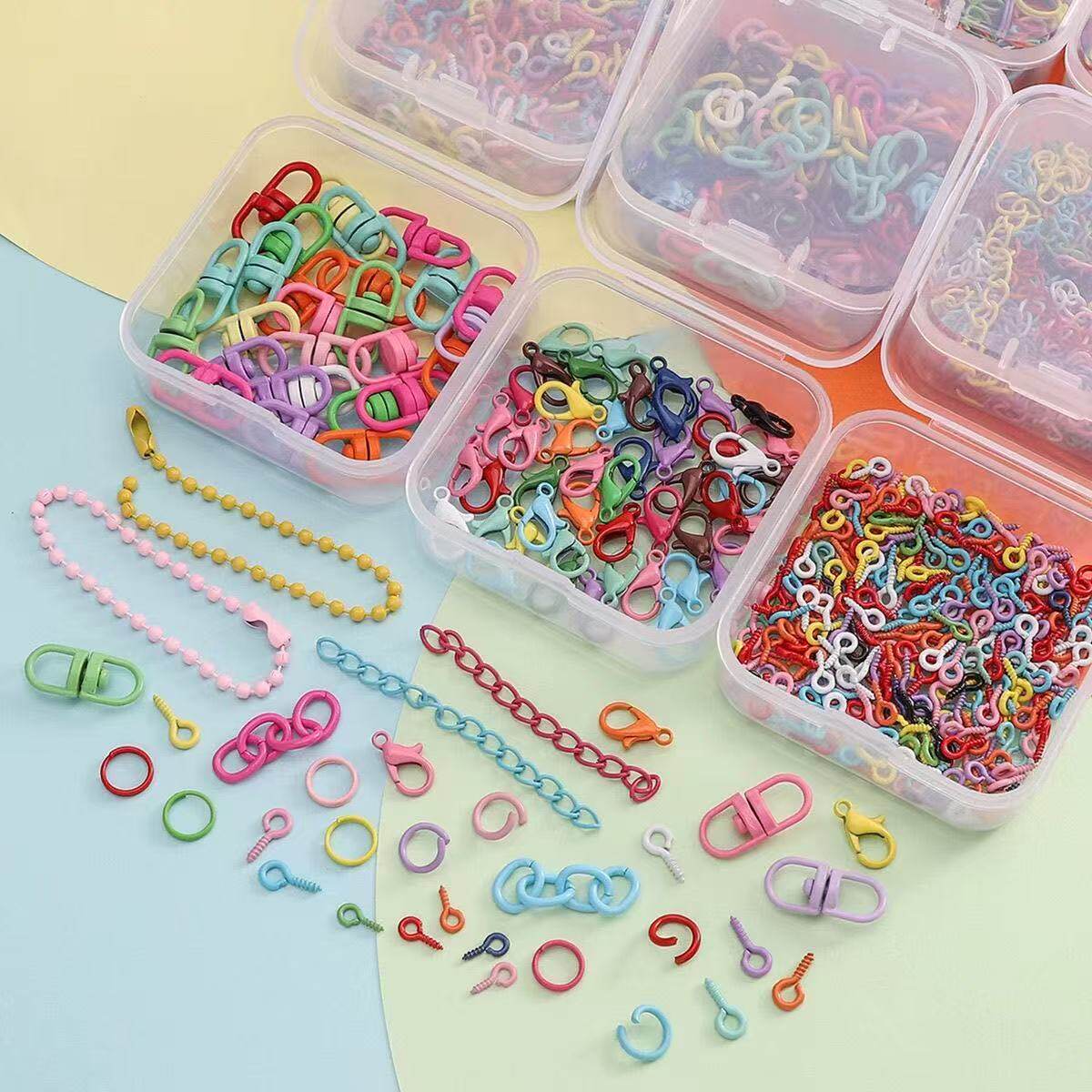 Pindu DIY Keychain Metal Accessories Wire Ring Door Buckle Silicone Leather Cord Pendant Snap Ring Small Bell Spring Buckle