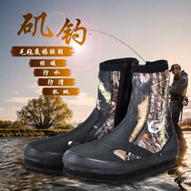 Shoes for river tracing non-slip rock fishing wading bottom diving reef climbing boots mens and womens fishing models high-top cut felt spike shoes felt