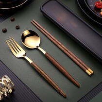 Japan Portable Cutlery Chopsticks Spoon Suit Students Office Cutlery Cutlery Portable Chopsticks Spoon Fork Three-piece
