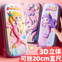 Japan 3D Pen Pouch Pencil Case 2022 New Girl Pen Box Elementary School Students Large Capacity Girl Three-dimensional Stationery Bag
