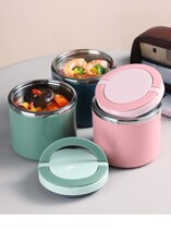 Japan super long insulated rice bucket soup box braised beaker female office worker lunch box round porridge bowl lunch box student lunch box