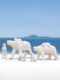 Simulated Polar Bear Ornaments, Outdoor Ocean Theme Park, Ice and Snow World Decoration, Fiberglass Animal Sculptures