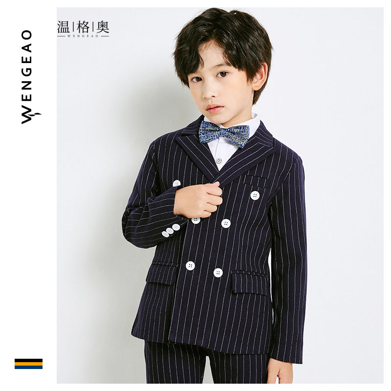 Children's suit suit handsome British suit autumn little boy dress piano performance clothing boy striped jacket
