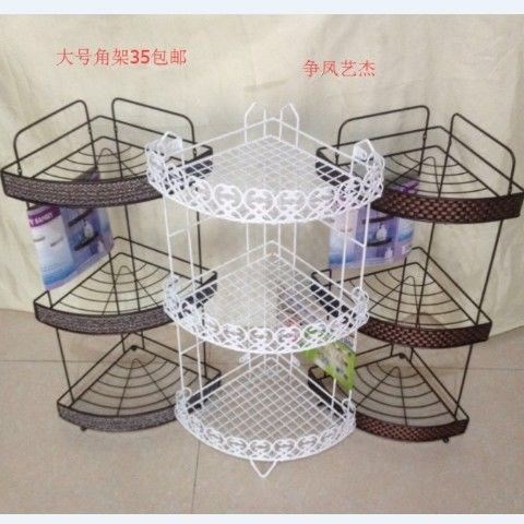 Floor-type multilayer triangular lace Lace Shelf Kitchen rack Bathroom Corner rack Cosmetic Room Containing shelf Wall angle rack