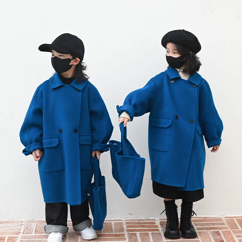 Children's clothing jacket children Korean version of children cashmere large clothes male girl bifacial suede thickened with medium length net red son-Taobao