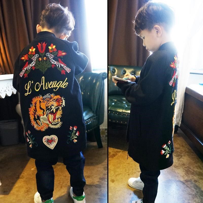 British next2021 new boy's woolen coat trendy handsome and fashionable men's autumn and winter clothing Korean jacket trend