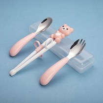 Children Chopsticks Training Chopsticks Practice Learning Chopsticks Toddler Baby Eating Baby Cob Spoon Cartoon Cutlery Suit