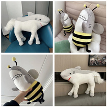 Shark bee shark and bee doll shark riding shark bee pillow small shark melon shark and bee shark fork carving hand tide