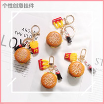 Douyin french fries hamburger pendant simulation food fried chicken legs chicken wings pendant keychain 2022 new personality