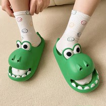 Baby sandals summer Baotou big eyes dinosaur slippers open mouth non-slip thick bottom stepping on shit feeling indoor and outdoor cute parent-child