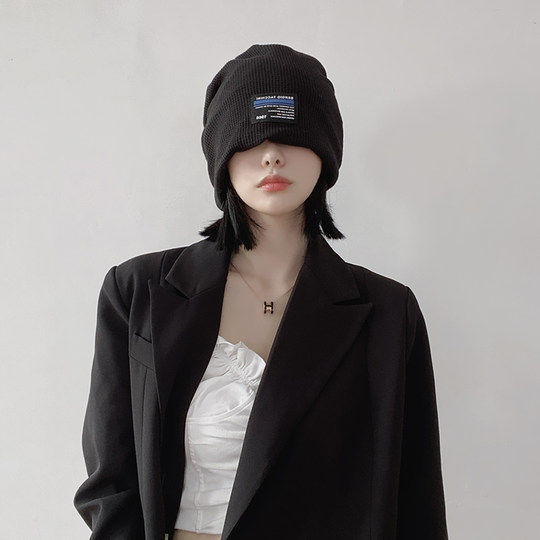 Celebridad de Internet delgada circunferencia de la cabeza grande sombrero para el frío sombrero de pila de punto suelto para hombres primavera y otoño para mujeres ins tendencia de sombrero de confinamiento de estilo japonés fresco