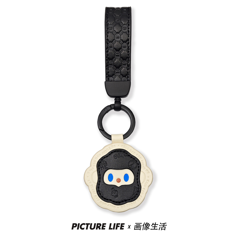 New Bob Retro Genuine Leather High-End Keychain Handmade Car Keychain Original DIY Trendy Brand Headphone Pendant